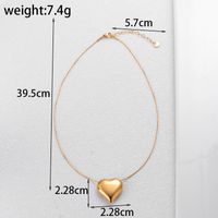 304 Stainless Steel 18K Gold Plated French Style Simple Style Classic Style Heart Shape Earrings Necklace sku image 1