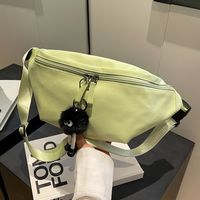 Women's Cute Solid Color Canvas Waist Bags sku image 2