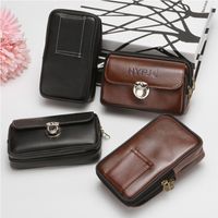 Men's Solid Color Pu Leather Lock Clasp Phone Wallets main image 5
