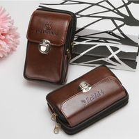 Men's Solid Color Pu Leather Lock Clasp Phone Wallets main image 3