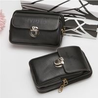 Men's Solid Color Pu Leather Lock Clasp Phone Wallets main image 2