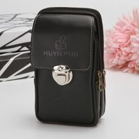 Men's Solid Color Pu Leather Lock Clasp Phone Wallets sku image 3