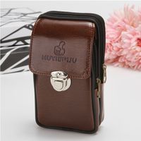 Men's Solid Color Pu Leather Lock Clasp Phone Wallets sku image 4