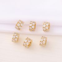 1 Piece Diameter 5mm Hole 4~4.9mm Copper Zircon 18K Gold Plated Solid Color Beads main image 3