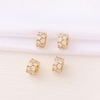 1 Piece Diameter 5mm Hole 4~4.9mm Copper Zircon 18K Gold Plated Solid Color Beads main image 7