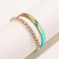 Copper Casual Simple Style Lines Inlay Zircon Rings Bracelets Necklace main image 7