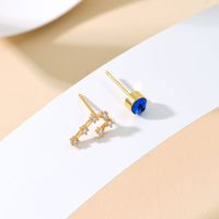 1 Pair Simple Style Classic Style Constellation Inlay Copper Zircon Ear Studs main image 4