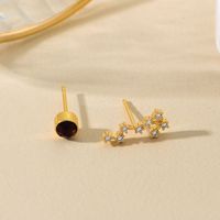1 Pair Simple Style Classic Style Constellation Inlay Copper Zircon Ear Studs main image 1