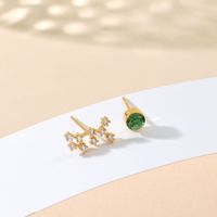 1 Pair Simple Style Classic Style Constellation Inlay Copper Zircon Ear Studs main image 5