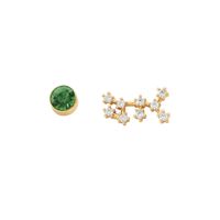 1 Pair Simple Style Classic Style Constellation Inlay Copper Zircon Ear Studs sku image 6