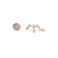1 Pair Simple Style Classic Style Constellation Inlay Copper Zircon Ear Studs sku image 9