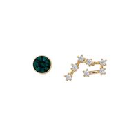 1 Pair Simple Style Classic Style Constellation Inlay Copper Zircon Ear Studs sku image 10