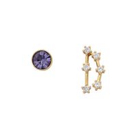 1 Pair Simple Style Classic Style Constellation Inlay Copper Zircon Ear Studs sku image 11