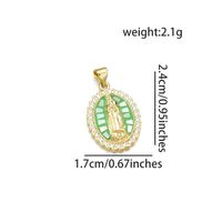 1 Piece 17*24mm Copper Shell Zircon 18K Gold Plated Virgin Mary Polished Pendant sku image 2
