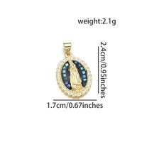 1 Piece 17*24mm Copper Shell Zircon 18K Gold Plated Virgin Mary Polished Pendant sku image 3