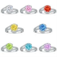 Sterling Silver Simple Style Classic Style Inlay Water Droplets High Carbon Diamond Rings main image 1