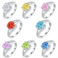 Sterling Silver Simple Style Classic Style Inlay Water Droplets High Carbon Diamond Rings main image 3