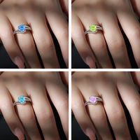 Sterling Silver Simple Style Classic Style Inlay Water Droplets High Carbon Diamond Rings main image 5