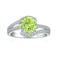 Sterling Silver Simple Style Classic Style Inlay Water Droplets High Carbon Diamond Rings main image 4