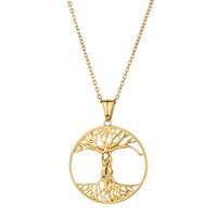304 Stainless Steel Casual Simple Style Plating Life Tree Pendant Necklace main image 8