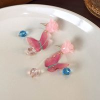 1 Pair Cartoon Style Simple Style Color Block Plating Resin Gold Plated Drop Earrings main image 4