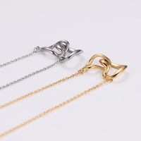 304 Stainless Steel Casual Simple Style Bow Knot Pendant Necklace main image 6
