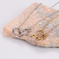304 Stainless Steel Casual Simple Style Bow Knot Pendant Necklace main image 3