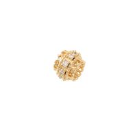 1 Pièce Diamètre 7.5mm Trou 5~5.9mm Le Cuivre Zircon Plaqué Or 18K Rond Dentelle Perles main image 8