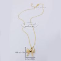 Kupfer 18 Karat Vergoldet Weißgold Plattiert Einfacher Stil Überzug Bogenknoten Halskette Mit Anhänger main image 2