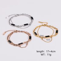 Simple Style Classic Style Solid Color 304 Stainless Steel 18K Gold Plated Rose Gold Plated Artificial Rhinestones Bracelets In Bulk main image 2