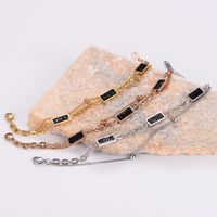 Simple Style Classic Style Solid Color 304 Stainless Steel 18K Gold Plated Rose Gold Plated Artificial Rhinestones Bracelets In Bulk main image 6