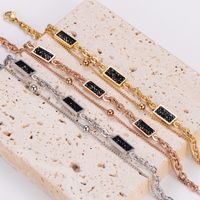 Simple Style Classic Style Solid Color 304 Stainless Steel 18K Gold Plated Rose Gold Plated Artificial Rhinestones Bracelets In Bulk main image 5