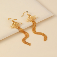 1 Pair IG Style French Style Rhombus Tassel Copper Artificial Pearls Zircon 18K Gold Plated Drop Earrings main image 9