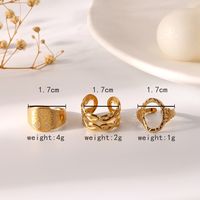 304 Stainless Steel 18K Gold Plated Simple Style Classic Style Plating Letter Life Tree Open Rings main image 2