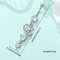 1 Piece Belly Rings Simple Style Classic Style Heart Shape 304 Stainless Steel Inlay Zircon Belly Rings main image 8