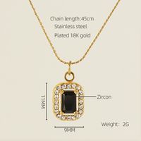 Acier Au Titane Plaqué Or 18K Élégant Dame Ovale Les Gouttelettes D'Eau Forme De Cœur Incruster Zircon Pendentif sku image 15