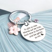 Simple Style Letter Flower 201 Stainless Steel Inlay Birthstone Women's Keychain Bag Pendant main image 3