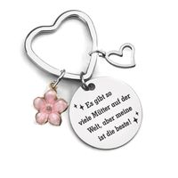 Simple Style Letter Flower 201 Stainless Steel Inlay Birthstone Women's Keychain Bag Pendant sku image 3