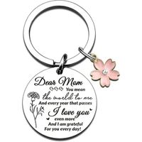 MAMA Letter Flower 201 Stainless Steel Alloy Polishing Carving Mother'S Day Women's Bag Pendant Keychain main image 1