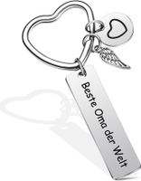 Simple Style Letter Wings Heart Shape 201 Stainless Steel Alloy Plating Carving Polishing Women's Keychain Bag Pendant main image 3