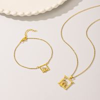 Copper 18K Gold Plated Sweet Simple Style Plating Inlay Solid Color Zircon Jewelry Set main image 4