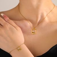 Copper 18K Gold Plated Sweet Simple Style Plating Inlay Solid Color Zircon Jewelry Set main image 1