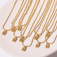 Titanium Steel 201 Stainless Steel 304 Stainless Steel Gold Plated Classic Style Simple Style Plating Number Pendant Necklace main image 2