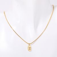 Titanium Steel 201 Stainless Steel 304 Stainless Steel Gold Plated Classic Style Simple Style Plating Number Pendant Necklace sku image 2