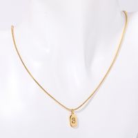Titanium Steel 201 Stainless Steel 304 Stainless Steel Gold Plated Classic Style Simple Style Plating Number Pendant Necklace sku image 8