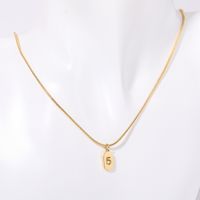 Titanium Steel 201 Stainless Steel 304 Stainless Steel Gold Plated Classic Style Simple Style Plating Number Pendant Necklace sku image 5