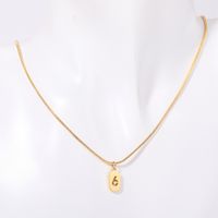 Titanium Steel 201 Stainless Steel 304 Stainless Steel Gold Plated Classic Style Simple Style Plating Number Pendant Necklace sku image 6