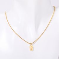Titanium Steel 201 Stainless Steel 304 Stainless Steel Gold Plated Classic Style Simple Style Plating Number Pendant Necklace sku image 9