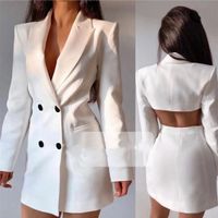 Women's Long Sleeve Blazers Hollow Out Sexy Solid Color main image 5