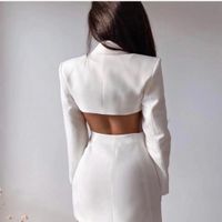Women's Long Sleeve Blazers Hollow Out Sexy Solid Color main image 4